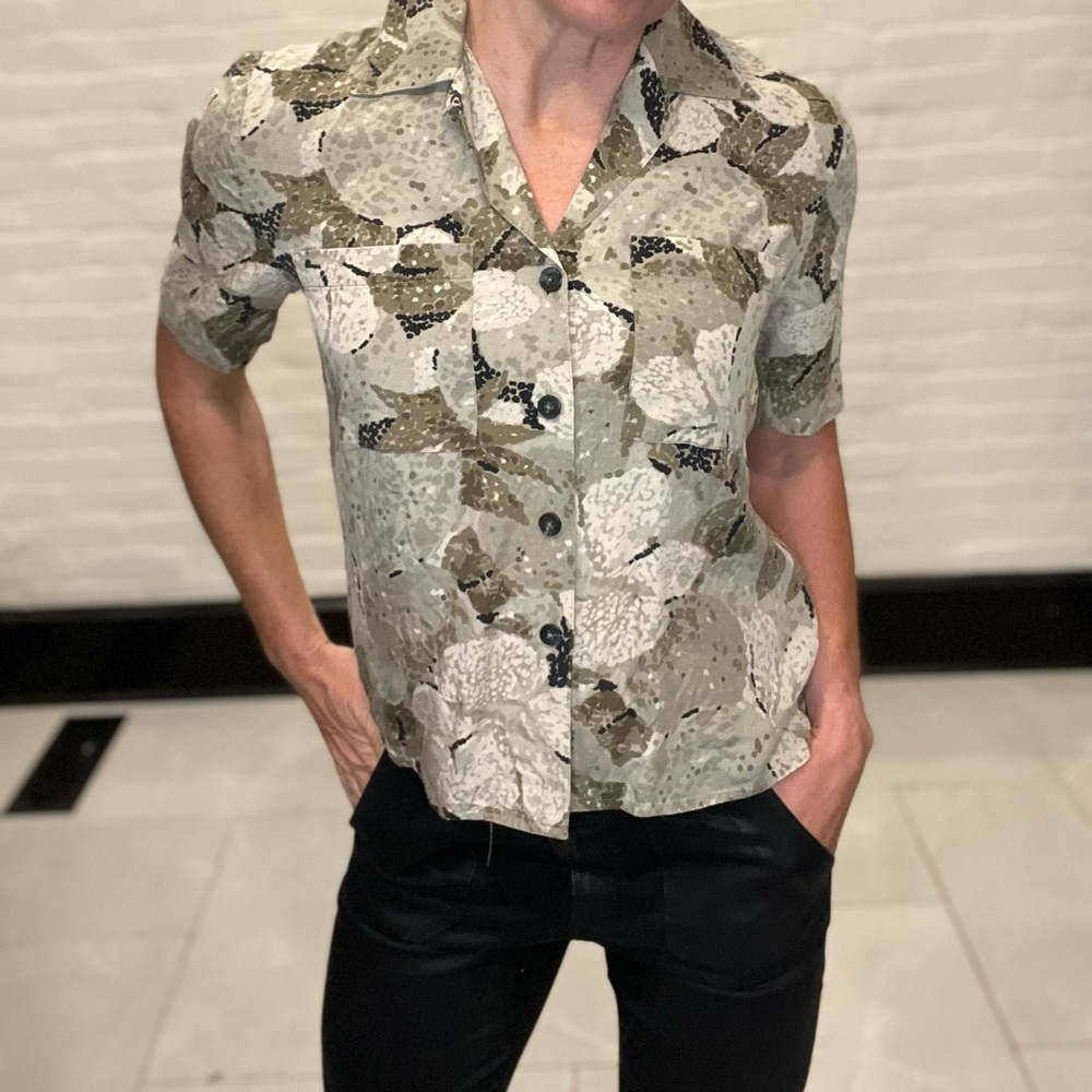 Vintage Evan Picone Petites Hawaiian Safari Shirt - 8P